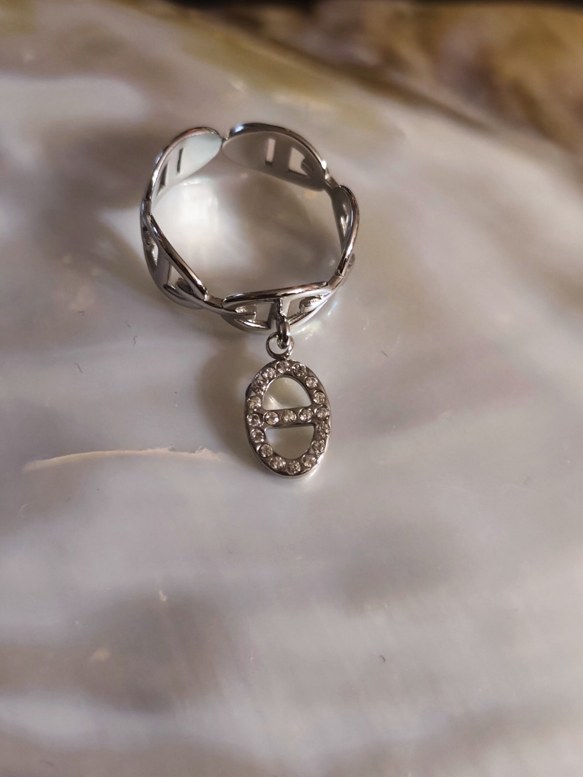 Bague multi ovale breloque