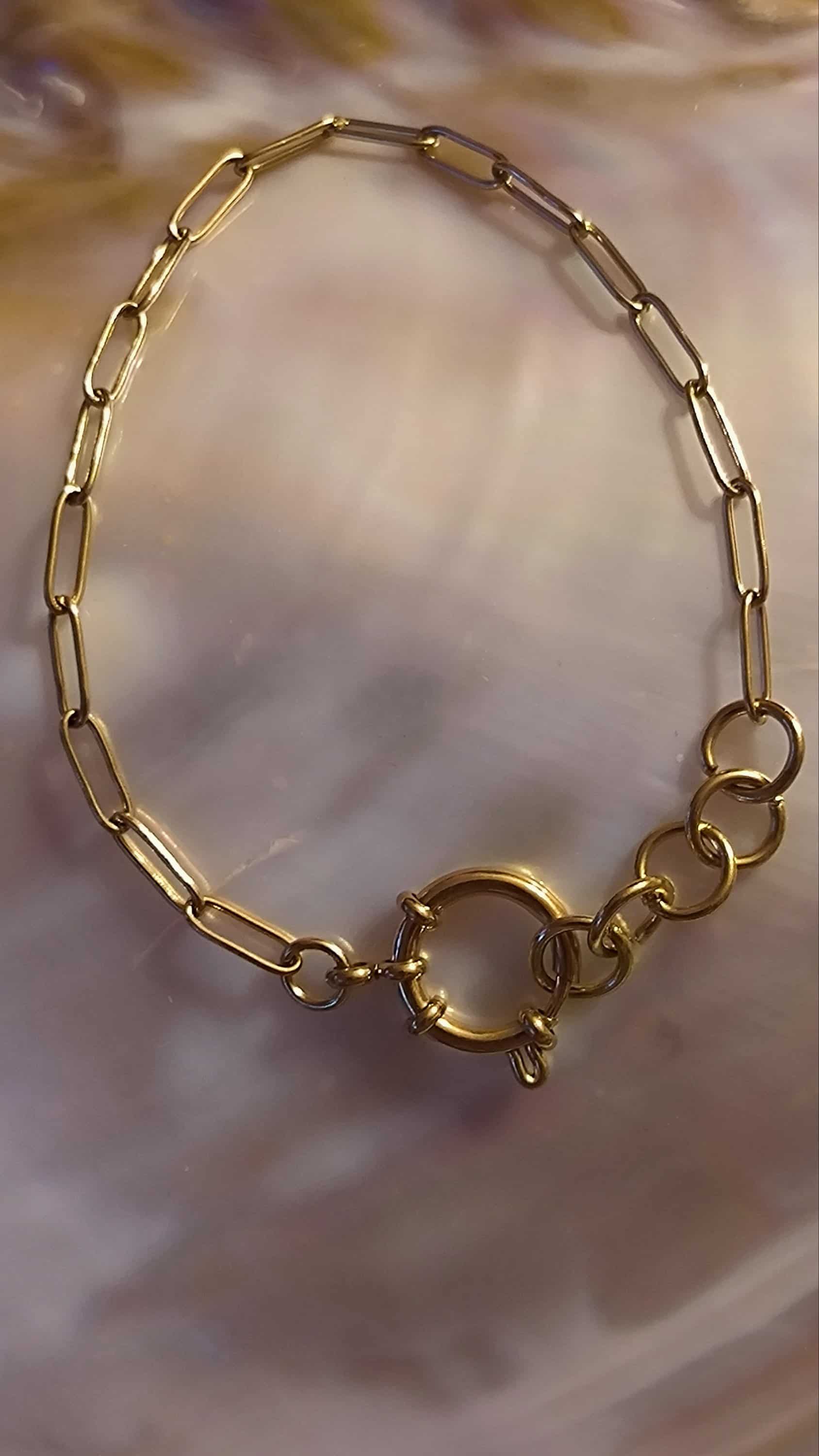 Bracelet fermoir rond pour charm
