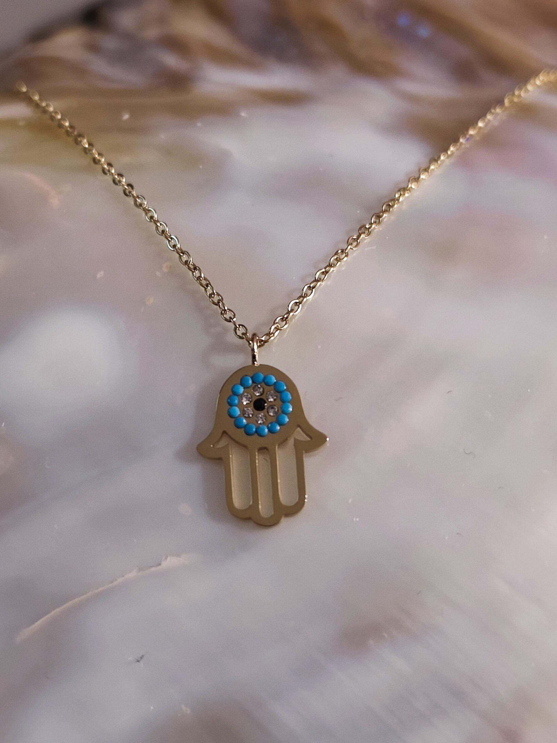 Collier main turquoise