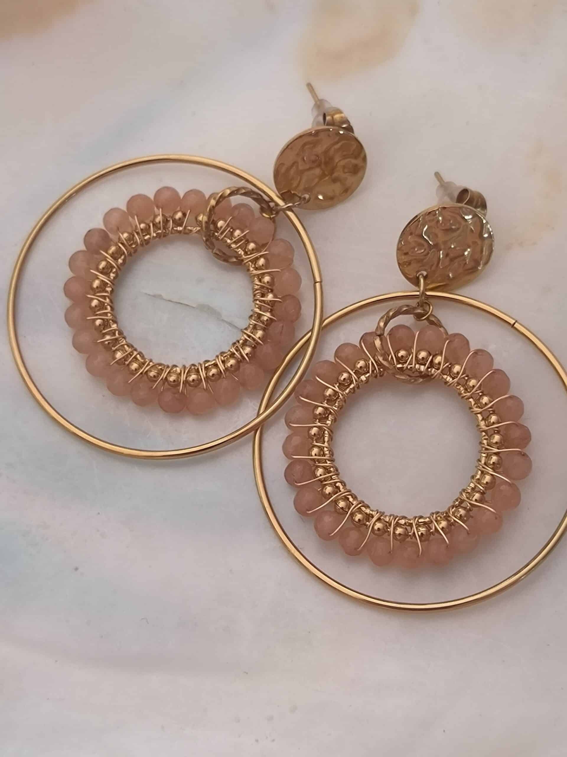 Boucle d'oreille créole perle