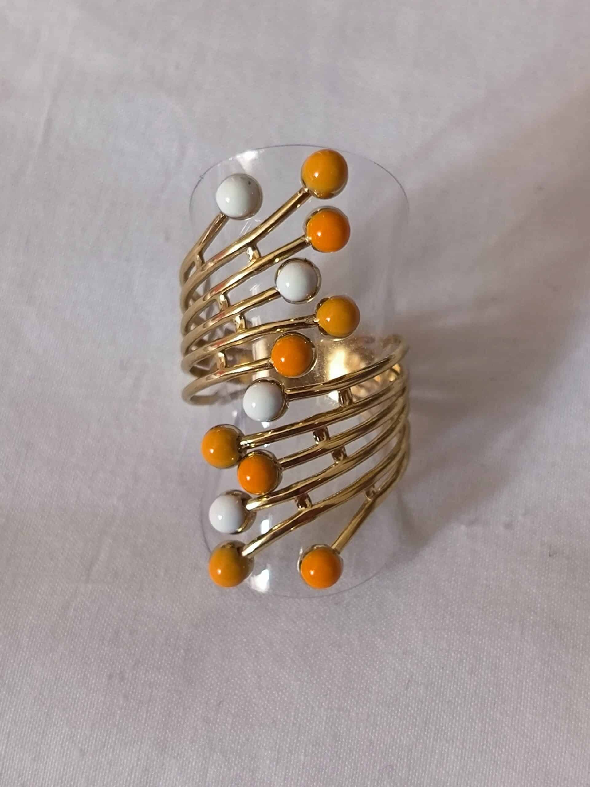 Bague multi pepite orange