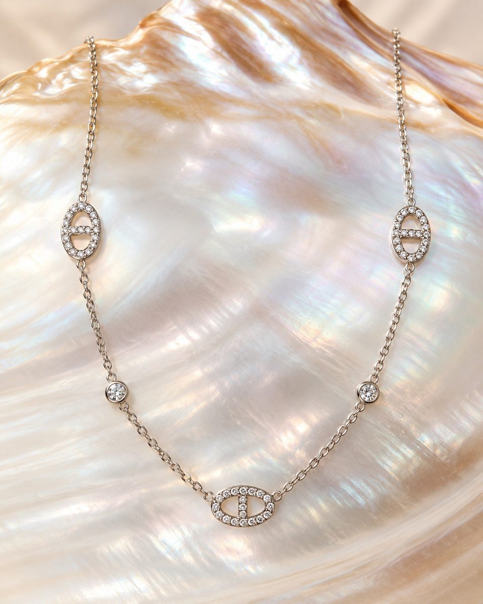 Collier multi cylindre diams — Argent